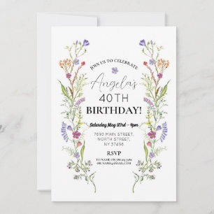 Birthday Party Wildflowers Floral Ditsy Invitation