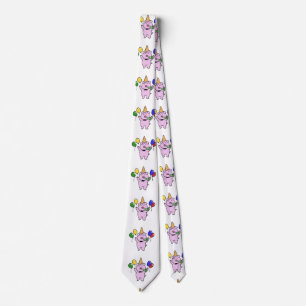 Birthday party with a cute pig choose back colour tie