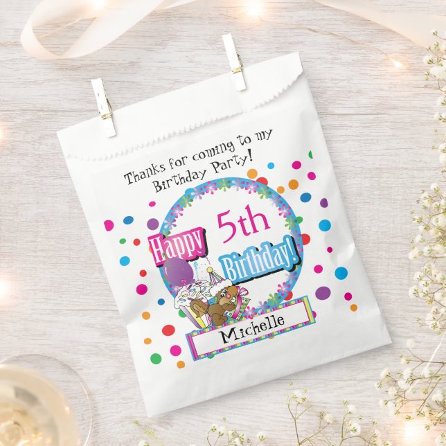 Birthday Party with Cute Cartoon Squirrel  Favour Bag (Clipped)