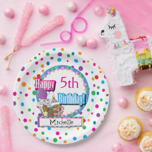 Birthday Party with Cute Cartoon Squirrel Paper Plate