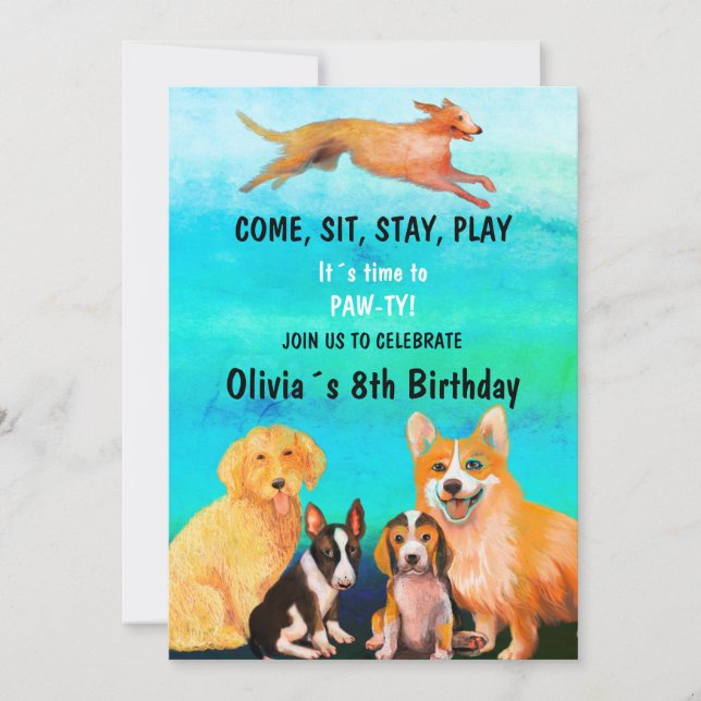Birthday party WITH DOGGY FRIENDS Invitation (Front)
