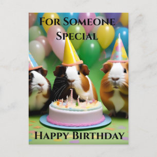 Birthday Party With Party Guinea Pigs, Birthday Postcard