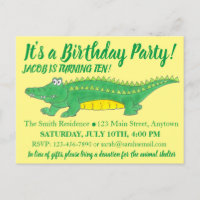 Birthday Party Yellow Green Alligator Crocodile