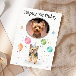 Birthday Party Yorkshire Dog Animal Card