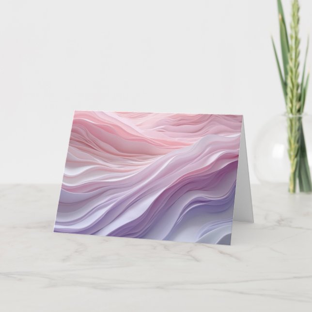 Birthday Pastel Calming Wave Pattern Card (Front)