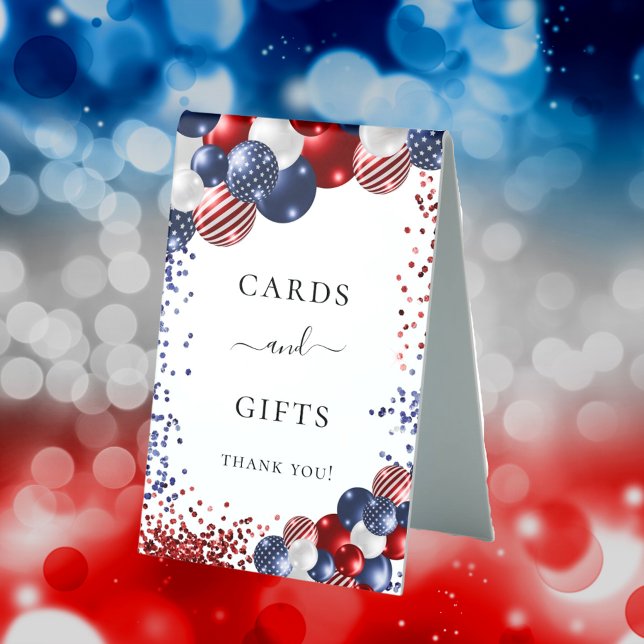Birthday patriotic red white blue balloons cards  (Creator Uploaded)