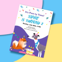 Birthday Paw-ty Kids Birthday Invitation