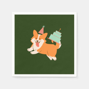 Birthday Pembroke Welsh Corgi  Napkin
