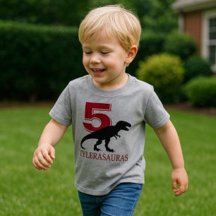 Birthday Personalised Dinosaur Shirt, 5th birthday T-Shirt