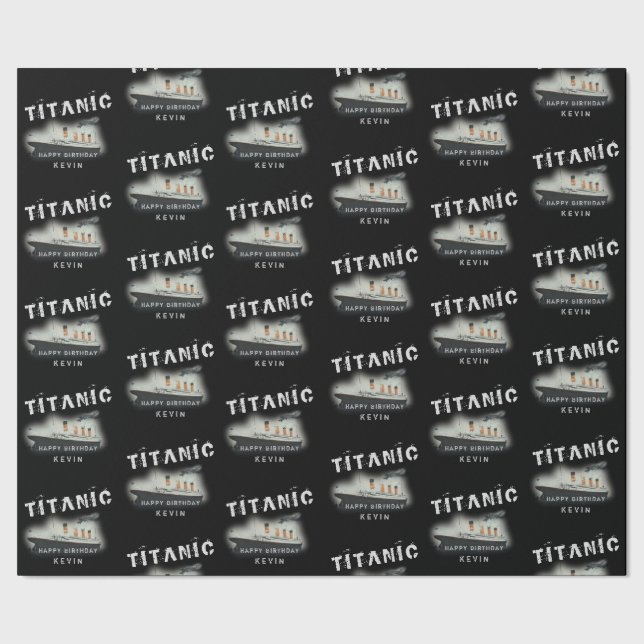 Birthday Personalised Name Titanic Wrapping Paper (Seam)