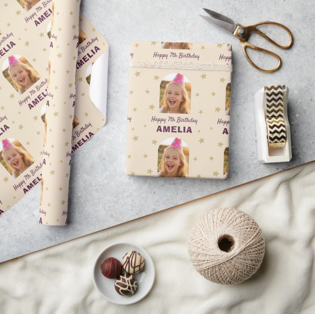 Birthday Personalized Photo Wrapping  Paper (Crafts)