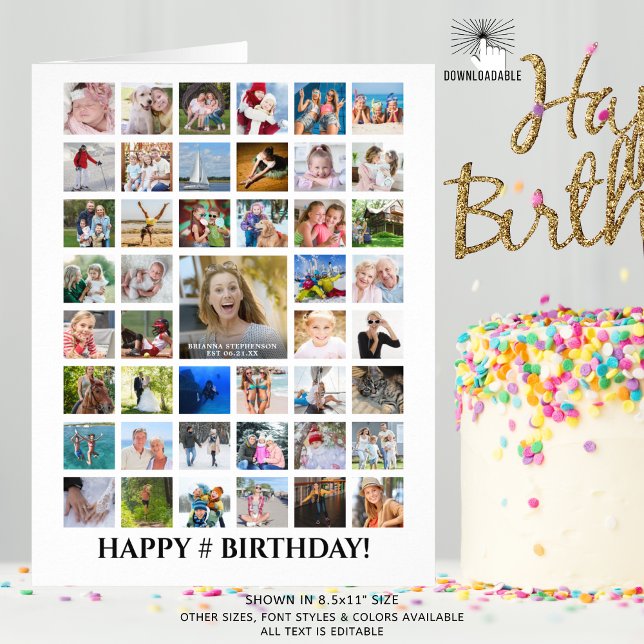 Birthday Photo Collage 45 Pictures Any Age Custom (Creator Uploaded)