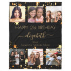 Birthday photo collage black gold best friends