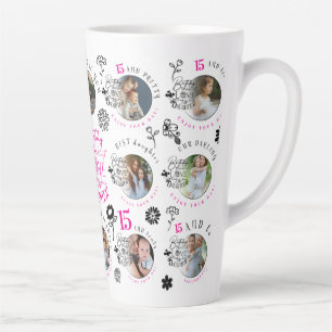 Birthday Photo Collage For Daughters Latte Mug