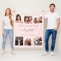 Birthday photo collage rose gold pink best friends