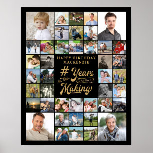 Birthday Photo Collage YEARS IN THE MAKING Poster
