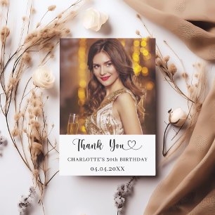 Birthday photo heart  thank you card