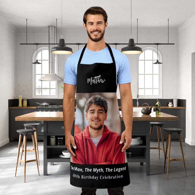Birthday photo man myth legend name fun apron (Creator Uploaded)