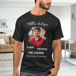 Birthday photo man myth legend name fun black T-Shirt