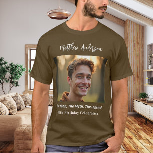 Birthday photo man myth legend name fun brown T-Shirt
