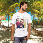 Birthday photo man myth legend name fun T-Shirt<br><div class="desc">Personalise and add your own photo of the birthday boy/man.  Personalise and add a name,  age 40 and a text.  Text: The Man,  The Myth,  The Legend.</div>