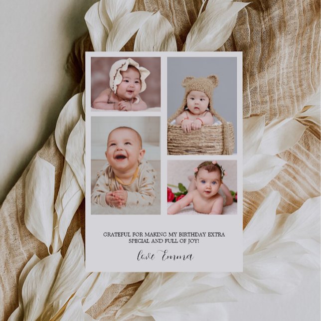 Birthday Photo Thank You Card (Birthday Photo Thank You Card)