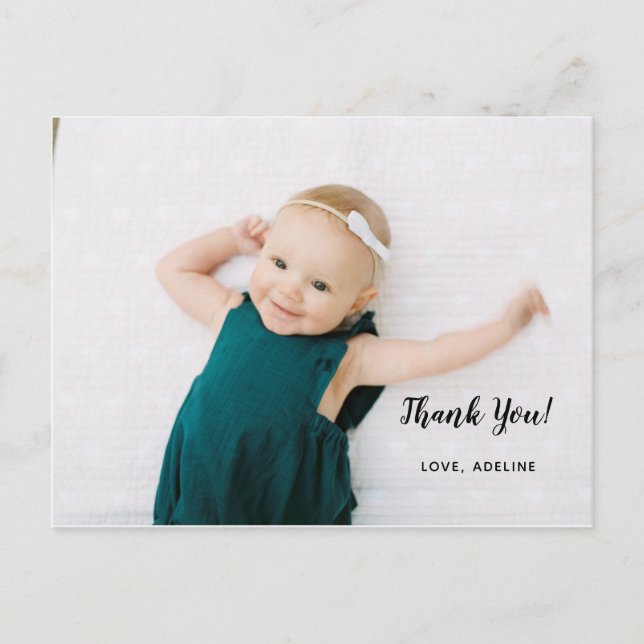 Birthday Photo Thank You Postcard (Front)
