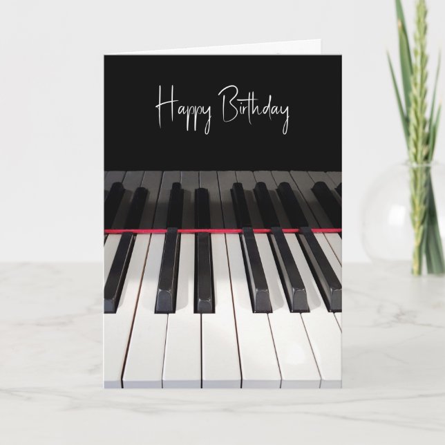 Birthday Piano Keyboard Card (Front)