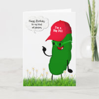 Birthday Pickle In a Red Ball Cap