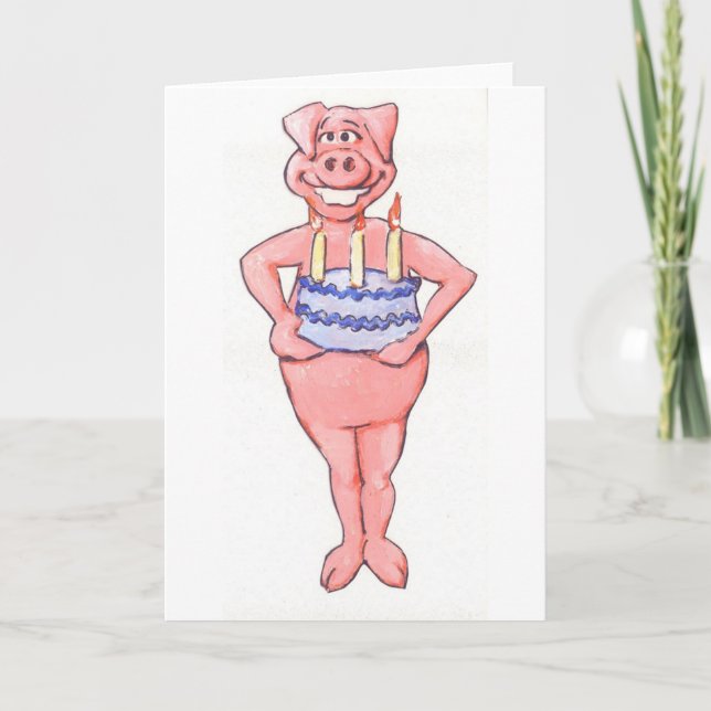 Birthday Pig Card (Front)