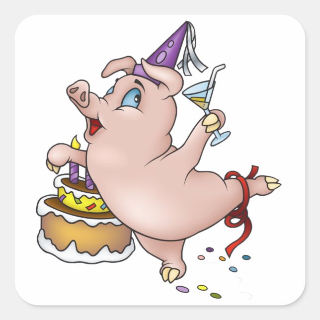 Birthday Pig Stickers (Front)