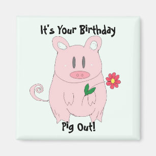 Birthday Piggy Magnet