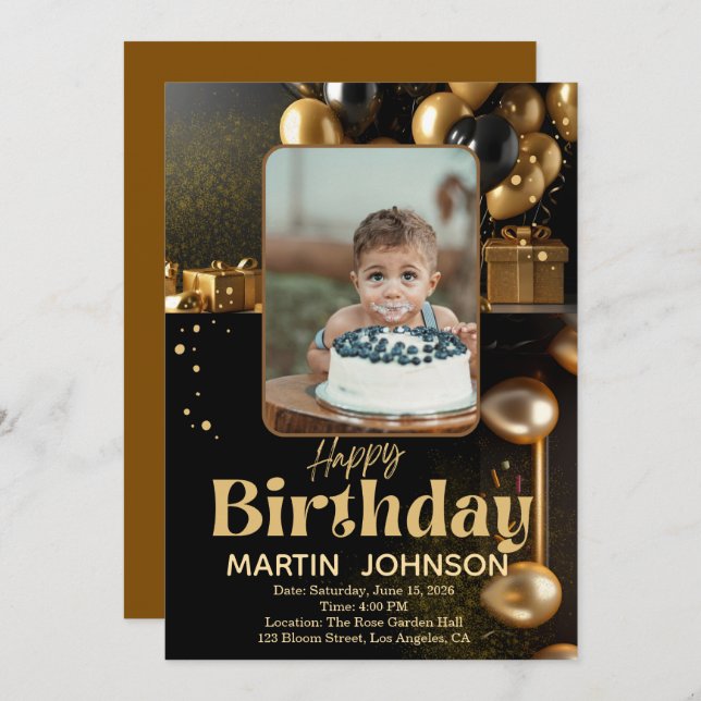 Birthday Pillow | Custom Photo Cushion Gift Invitation (Front/Back)