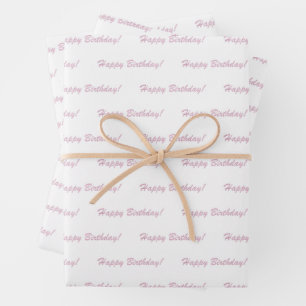 Birthday pink metallic gold stylish chic wrapping paper sheet