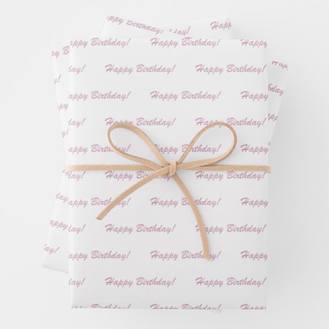 Birthday pink metallic gold stylish chic wrapping paper sheet (In situ)