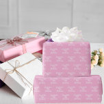 Birthday pink pastel white name wrapping paper<br><div class="desc">Elegant,  classic,  trendy party wrapping paper sheets. A pastel pink background,  white text.
Personalise and add a name and age.</div>