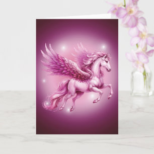 Birthday Pink Pegasus Fantasy Design Card