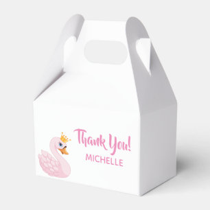 Birthday pink princess swan white girl favour box