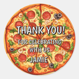 Birthday Pizza First Birthday Classic Round Sticker