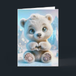 Birthday Polar Bear Cub for Granddaughter Card<br><div class="desc">A cute polar bear cub with big,  expressive eyes and paws in a heart position sits in a snowy landscape surrounded by sparkling ice crystals for a granddaughter.
Text can be changed.</div>