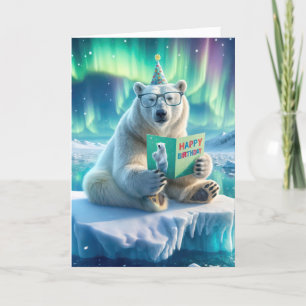 Birthday Polar Bear On an Iceberg Card