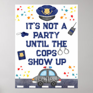 Birthday Police Officer Party Sign
