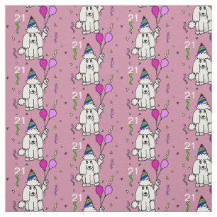Birthday poodle dog personalised fabric