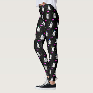 Birthday poodle dog sport leggings