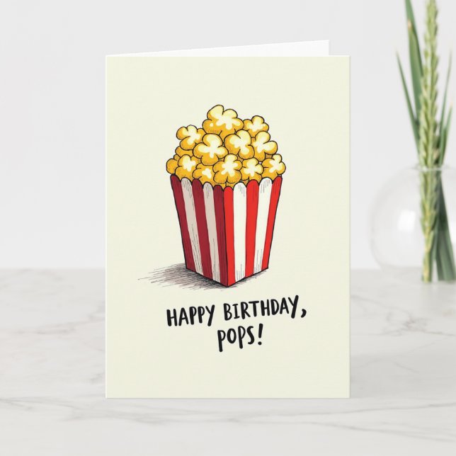 Birthday Popcorn Box Card (Front)