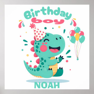 Birthday Poster   Editable Dino Party Wall Sign