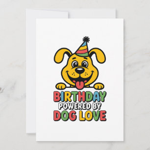 Birthday Powered by Dog Love Design Holiday Card