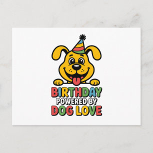 Birthday Powered by Dog Love Design Holiday Postcard