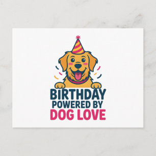 Birthday Powered by Dog Love Illustration Postcard