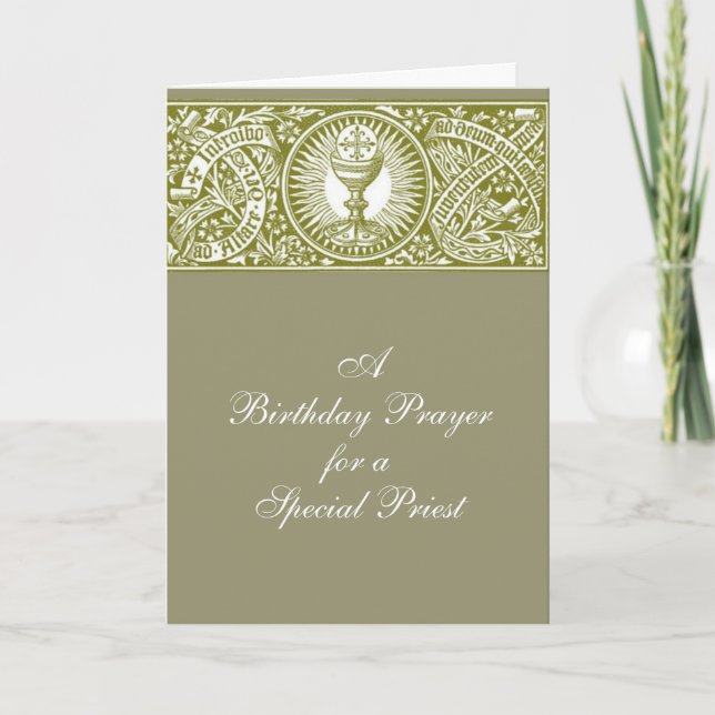 Birthday Prayer Eucharist Latin Prayer for  Priest Card (Front)